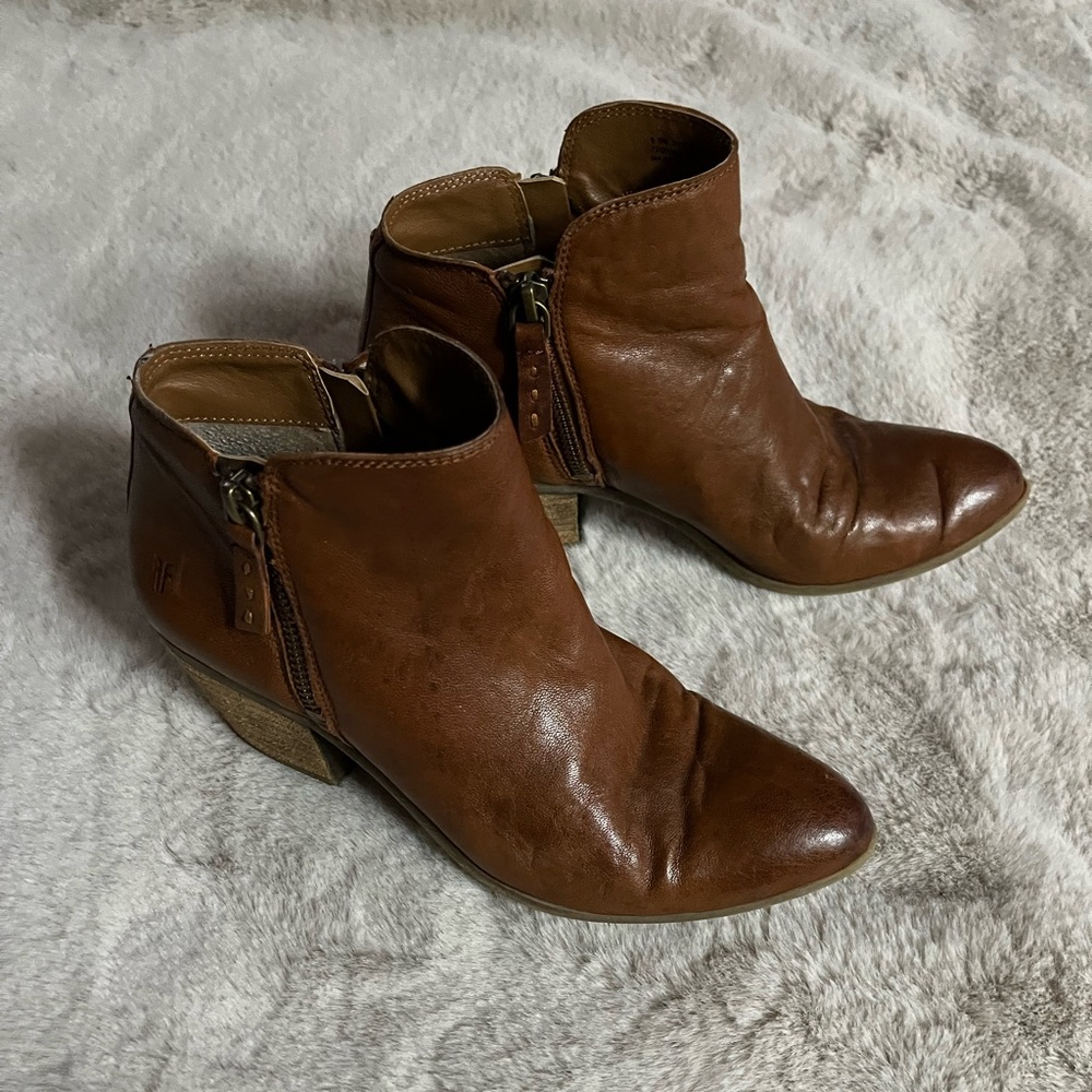 Frye Judith Zip Leather Ankle Boots Bootie Women’s US 6.5